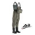 Cormoran Nylon Wathose mit Brusttasche u. Tragetasche Gr��e 42 + Passh�lle