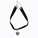 Hilinker Retro Goth Gothic Elegant Velvet Band Heart Charm Choker Collar Necklace for Women