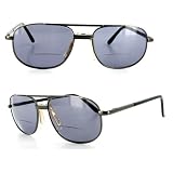 "Aviator" Sun Bifocal reading sunglasses. Read outdoors, while driving, or playing sports!