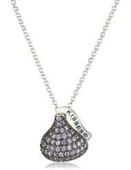 Hershey Jewelry Sterling Silver Cubic Zirconium Medium Flat Back February Pendant