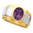 14K Two-Tone Gold Amethyst Ring