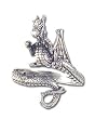Solid Sterling Silver Dragon Adjustable Ring