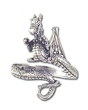 Solid Sterling Silver Dragon Adjustable Ring
