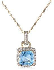 Sterling Silver Yellow Gold Plated Birthstone with Gemstone and Created White Sapphire Pendant Necklace, 18"