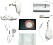 iPod Shuffle 2nd Gen 6 items bundle: BLACK Aluminum Case + Clear Slicone Skin Case + USB Dock Cradle + AC Wall Charger + Car Charger + White Stereo Headphones