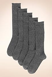 5 Pairs of Older Girls Cotton Rich Knee High Heart Socks