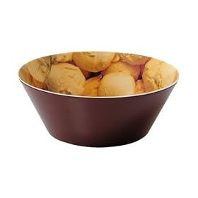 Present Time - Ice cream Bowl Melamine - Plastic Vanilla Flavour Design 14.5cm