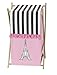 Sweet Jojo Designs Childrens/Kids Clothes Laundry Hamper for Pink, Black and White Paris French Eifell Tower Bedding