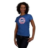 MLB Women's Minnesota Twins Retroized Short Sleeve Crew Neck Tee (Athletic Navy Heather, Medium)