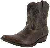 STEVE MADDEN Pystol Womens Western Cowboy Ankle Boots Shoes Distressed Leather Brown