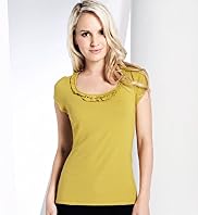 Petite Short Sleeve Ruffle Neckline Top Petite Short Sleeve Ruffle Neckline Top