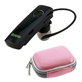 iKross Wireless Bluetooth Handsfree Headset + Pink Universal Bluetooth Case For Samsung Galaxy S3/S III, S2/ S II, Galaxy S Blaze 4G, Galaxy Aviator, Galaxy Rush, Galaxy Attain 4G, more