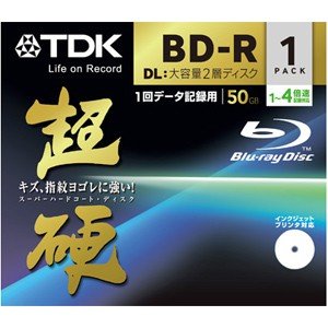 TDK データ用 4倍速対応BD-R DL 1枚パック　50GB　ワイドプリンタブル超硬 BRD50HCPWB1A