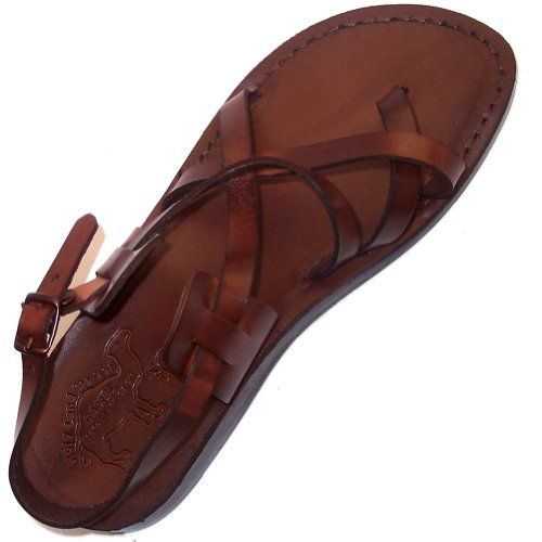 Unisex Adults/Children Genuine Leather Biblical Sandals / Flip flops (Jesus - Yashua) Style IV - Holy Land Market Camel Trademark