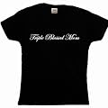 Flirty Diva Tees Woman's LooseFit T-Shirt-Triple Blessed Mom-Black
