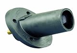 Leviton 19R21-E Male Panel Receptacle 90-Degree Threaded Stud 19-Series Ball Nose ECT Cam-Type Connector, Black