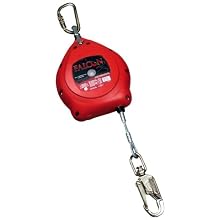 Miller MP20G/20FT Falcon 20-Foot Galvanized Rope Self-Retracting Lifeline with Tagline and Carabiner, Red