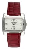 Peugeot Womens Genuine Leather Strap Watch with a TV Shaped Case and Rectangular Dial