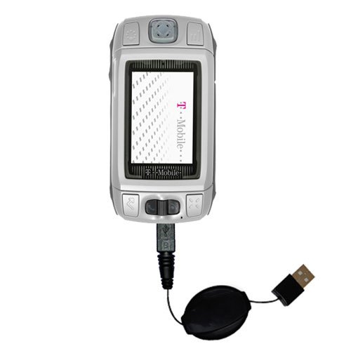 Retractable USB Cable for the T-Mobile Sidekick with Power Hot Sync and Charge capabilities - uses Gomadic TipExchange Technology