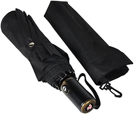 Compact Foldable 10-ribs Auto Open Close 60MPH Windproof Travel Umbrella