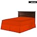 Crescent Bedding Orange Pleated Bed Skirt Easy Care, Quadruple Pleated Design, Fabric Base Allows for Natural Draping, 15
