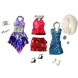 Mattel - R6818 - Barbie - Accessoire Poupée - Habillage tendance - 3 Robes - Bleu / Violet / Rouge