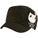 Cotton Military Cute Cadet Button Patch Cap Hat Black
