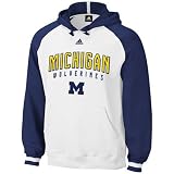 adidas Michigan Wolverines White Two-Tone Fleece Pullover Hoody Sweatshirt