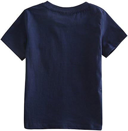 Peppa Pig Tunic Top with Cartoon Dinosaur Cute Boys Short Sleeve Causal Tee (5/6Y, Navy Blue)