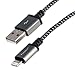 Pangea Audio to USB A - Black/Gray/Black Braid - Metal Connectors - 4 Foot