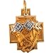 14K Yellow Gold Head Of Jesus Crown Diamond Cross Pendant