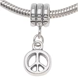 Sterling Silver Fancy Peace Charm Bead - Fits Pandora - 7mm