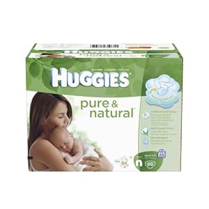 Huggies Pure and Natural Diapers, Newborn, 88 Count