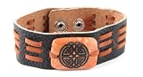 Natural Leather Bracelet With Stone Accent - Celtic Knot Design