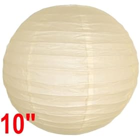 Cream Chinese Japanese Paper Lantern Lamp 10 Diameter - Just Artifacts Brand by Just Artifacts