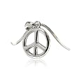 White Gold Plated Small Peace Pendant Necklace Fashion Jewelry