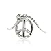 White Gold Plated Small Peace Pendant Necklace Fashion Jewelry