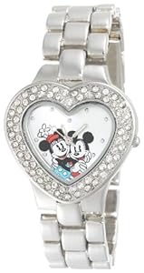 Brand New Disney Mickey and Minnie Mouse Women's MN2003 Silver Heart Dial Bracelet Watch IGN