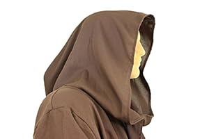 Men's Jedi Sith Robe Cloak Costume Adult Brown Black (L/XL (60