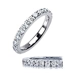 2mm Women's Titanium Eternity Wedding Band with Lab-grade Diamonds in Size 6 - Paradise