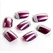 False Nails Bling Art French Fake Purple 4 Joy Squoval 24 Acrylic Medium Tips