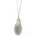 ALEXIS BITTAR LUCITE- Silver Leaf Cap Pendant on Silver Chain
