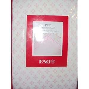 FAO Schwarz Posey Fitted Crib Sheet - Ditsy Pink & White