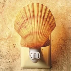 Beach Seashell conch shell Nightlight light porcelain