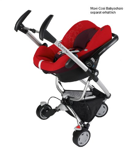 Imagen 7 de Quinny 65606130 Zapp Black Line - Silla de paseo con cesto de la compra, capota, protector para la lluvia, pinza para sombrilla y adaptador para capazo (3 ruedas), armazón y asiento color negro