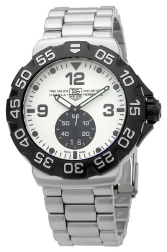TAG Heuer Mens WAH1011BA0854 Formula 1 Grande Date White Dial Stainless Steel Watch TAG Heuer Mens WAH1011BA0854 Formula 1 Grande Date White Dial Stainless Steel Watch