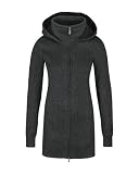 Bench Damen Strickmantel gebondet BRADIE, anthracite marl, XS, BLFA0985B