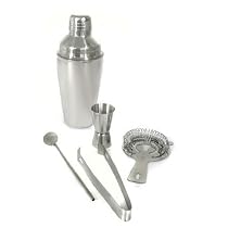 Cocktailset "Partygott" 5-teilig Edelstahl Shaker Mixer Bar
