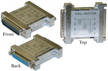 DB25 Male / DB25 Female, Surge Protector with 3 MOV