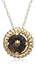 14k Yellow Gold 6mm Round Rope Design Smoky Quartz Pendant